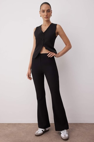 Pantalon taille haute - Noir