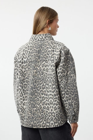 Giacca in jeans - Nero, beige e grigio