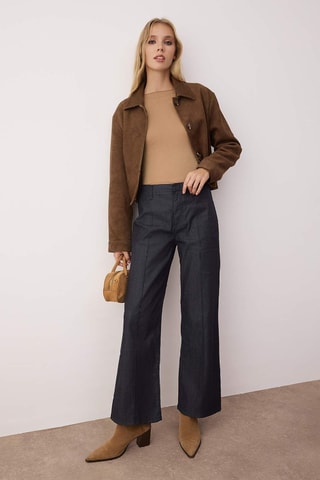 Jeans wide legs a vita alta - Blu