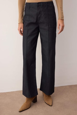 Jeans wide legs a vita alta - Blu