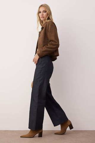 Jeans wide legs a vita alta - Blu