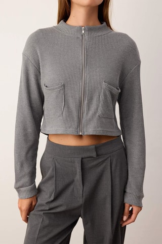 Cardigan corto - Grigio