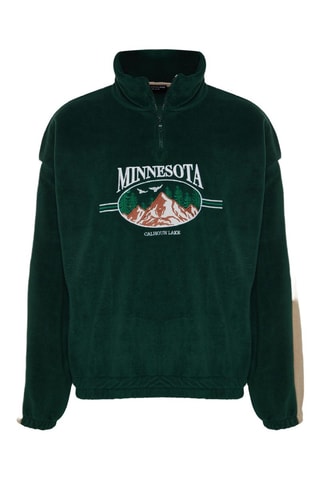 Felpa oversize in velluto - Bianco, beige e verde