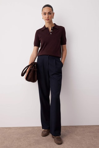 Pantalon wide legs - Bleu marine