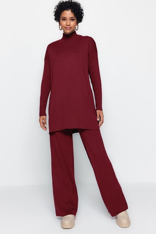 Maglia e pantaloni wide legs - Bordeaux