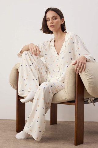 Pigiama - Beige, bianco e blu