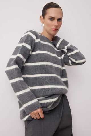 Pull - Blanc et gris