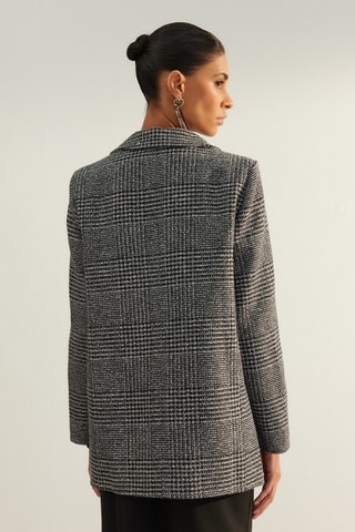 Blazer regular - Bianco, nero e grigio