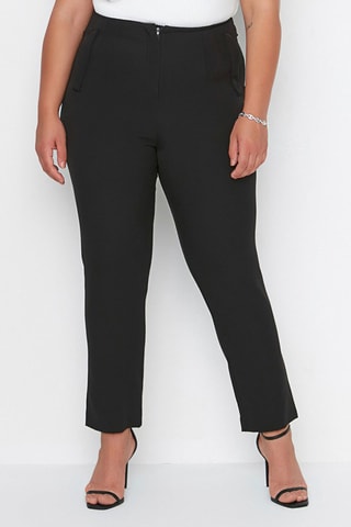 Pantaloni straight a vita alta - Nero