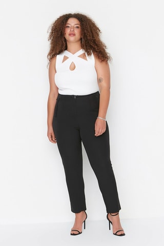 Pantaloni straight a vita alta - Nero