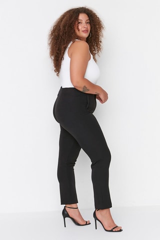 Pantaloni straight a vita alta - Nero