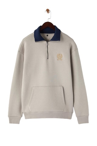 Felpa oversize - Beige e blu