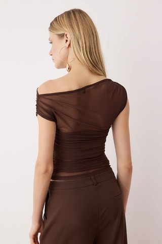 Top drappeggiato scuro - Marrone