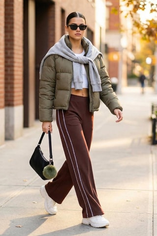 Pantalon wide legs - Marron