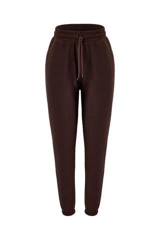 Pantaloni sportivi a vita alta - Marrone chiaro