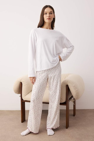 2 pantaloni pigiama - Bianco, rosso e blu