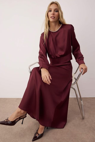 Blusa e gonna lunga a vita alta - Viola