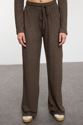 Crop top e pantaloni wide legs - Marrone