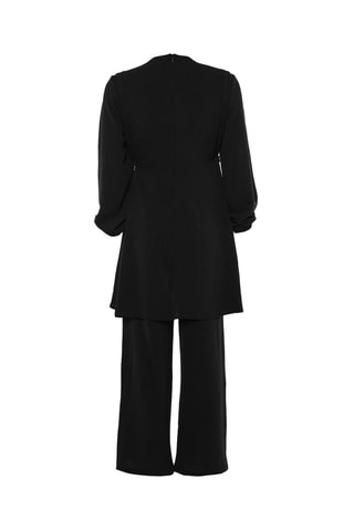 Tunica e pantaloni wide legs - Nero