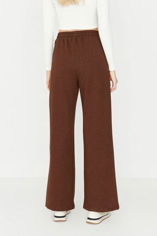 Pantalon wide legs haute - Marron