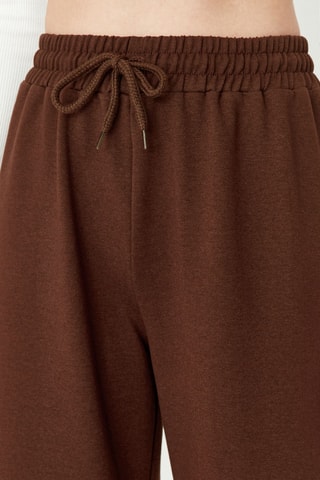 Pantalon wide legs haute - Marron