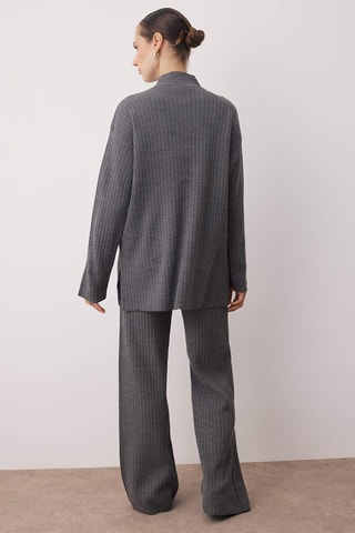 Maglia e pantaloni wide legs - Grigio