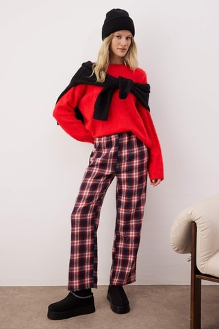 2 pantaloni pigiama - Bianco, nero e rosso