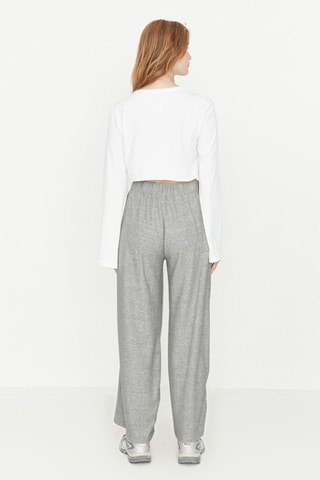 Pantalon wide legs taille haute - Gris