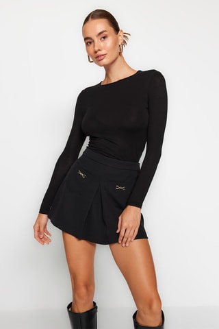 Gonna shorts a vita alta - Nero