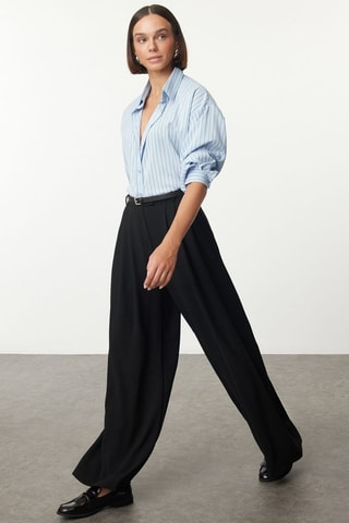 Pantaloni wide legs - Nero