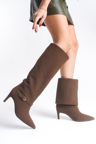 Stivali in pelle scamosciata - Marrone