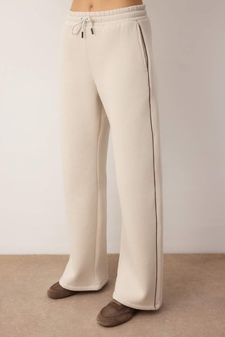 Felpa e pantaloni sportivi a vita alta - Beige e marrone