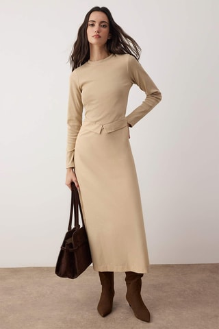 Abito midi - Cammello