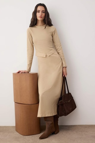 Abito midi - Cammello