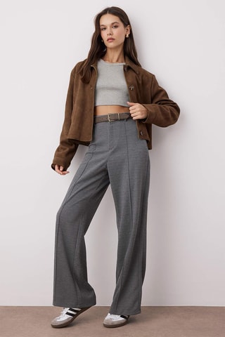 Pantalon droit taille haute - Anthracite