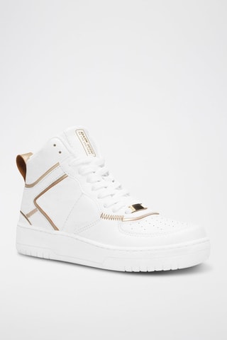 Sneakers alte Bianco e cammello - Bianco