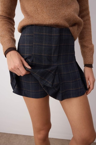 Gonna shorts - Blu e marrone