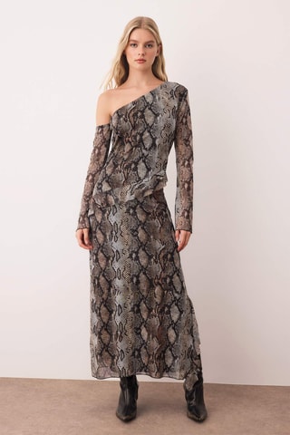 Abito lungo - Grigio e nero