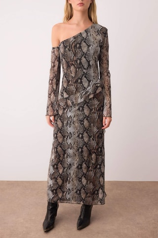 Abito lungo - Grigio e nero