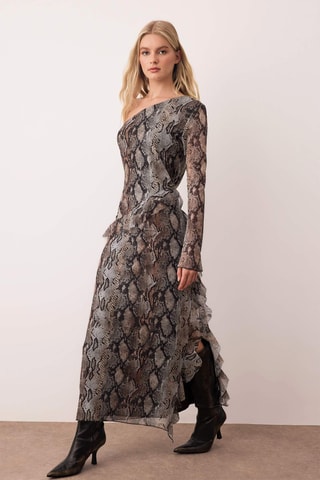 Abito lungo - Grigio e nero