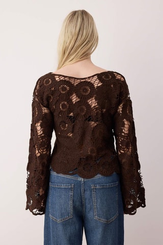 Top in pizzo - Marrone