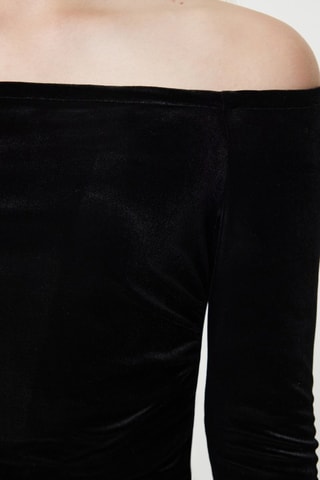 Abito a tubino in velluto - Nero