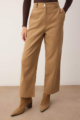 Pantaloni straight - Beige