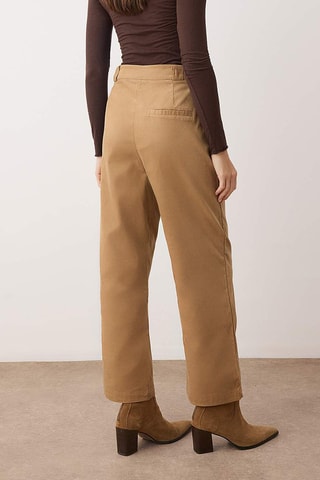 Pantaloni straight - Beige