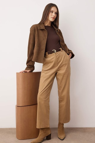 Pantaloni straight - Beige