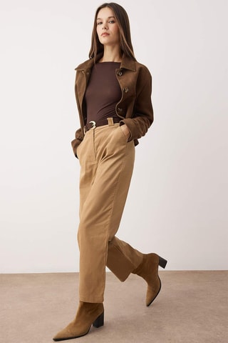 Pantaloni straight - Beige