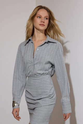 Abito taglio dritto - Bianco e grigio