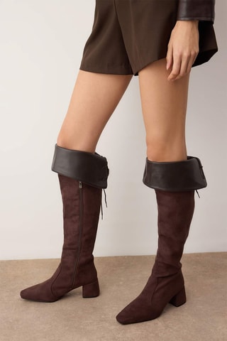 Stivali in pelle scamosciata - Marrone