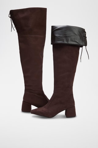 Stivali in pelle scamosciata - Marrone