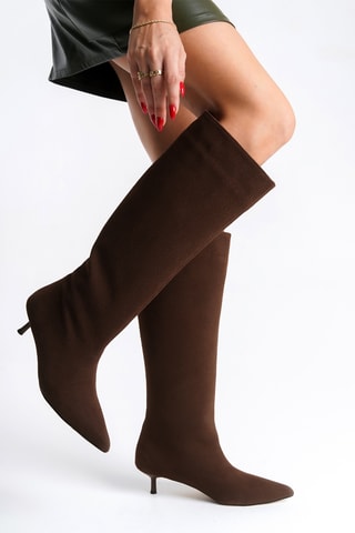 Stivali in pelle scamosciata - Marrone